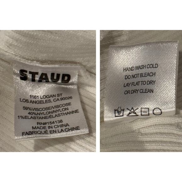 STAUD Craftsman One-Shoulder Rib Cardigan Size XS - Picture 8 of 10